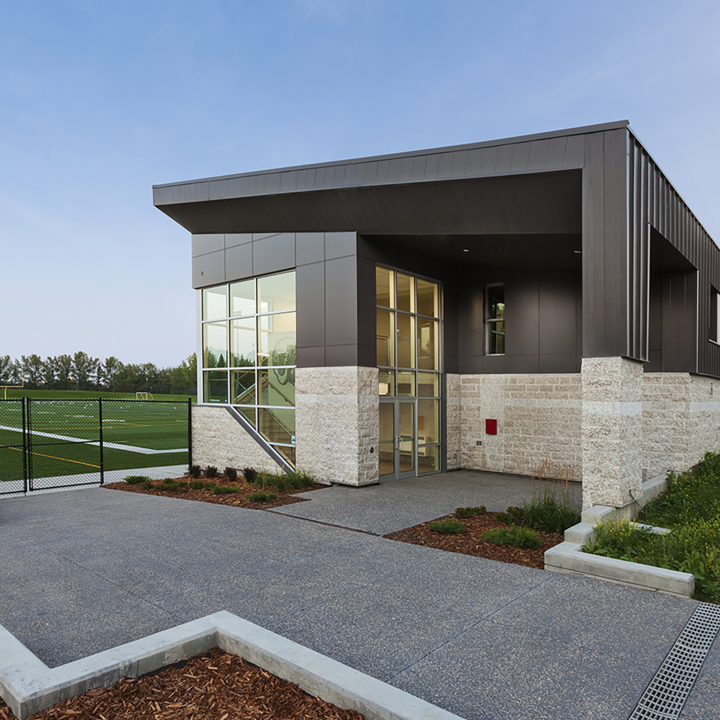 An image of P3A's Regina Minor Football Headquarters project.